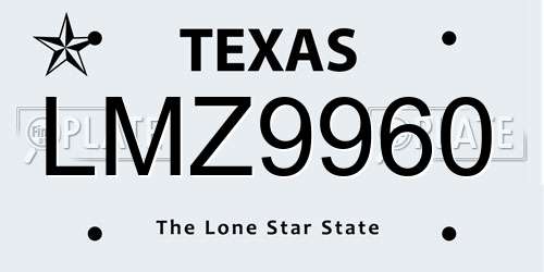 LMZ9960 Texas License Plate