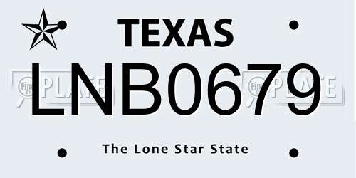 LNB0679 Texas License Plate