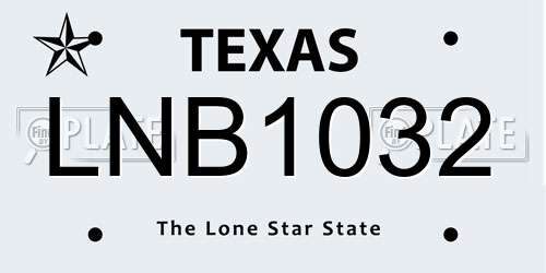LNB1032 Texas License Plate