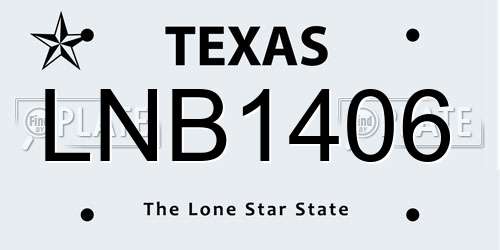 LNB1406 Texas License Plate