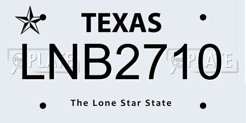 LNB2710 Texas License Plate