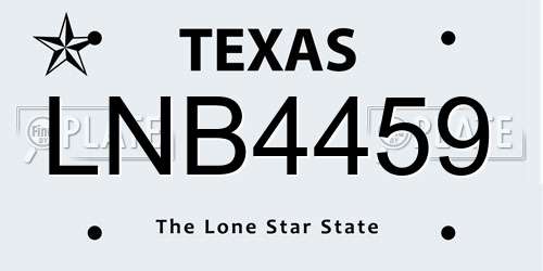 LNB4459 Texas License Plate