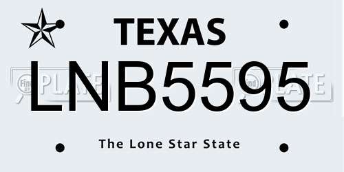LNB5595 Texas License Plate