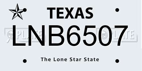 LNB6507 Texas License Plate