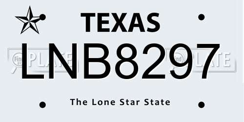 LNB8297 Texas License Plate