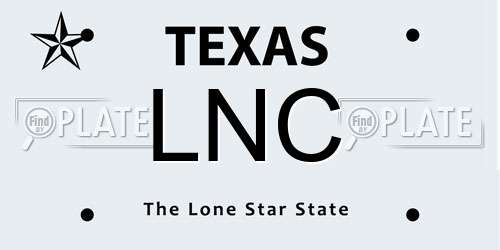 LNC Texas License Plate