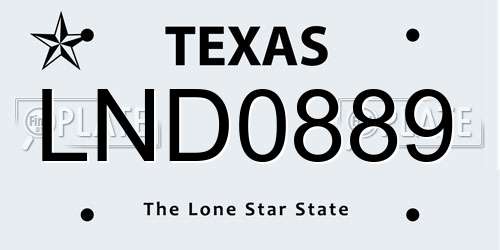 LND0889 Texas License Plate