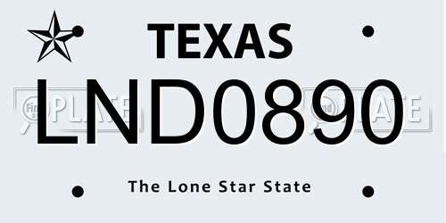 LND0890 Texas License Plate