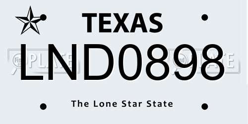 LND0898 Texas License Plate