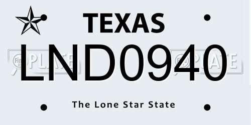 LND0940 Texas License Plate