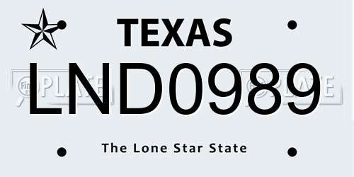 LND0989 Texas License Plate