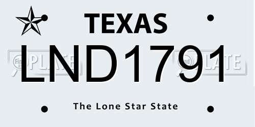LND1791 Texas License Plate