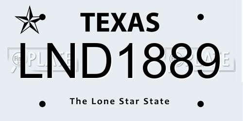 LND1889 Texas License Plate
