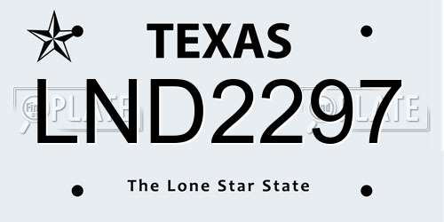LND2297 Texas License Plate