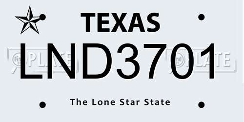 LND3701 Texas License Plate