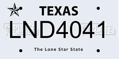 LND4041 Texas License Plate