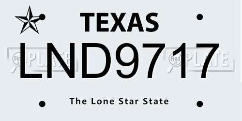 LND9717 Texas License Plate