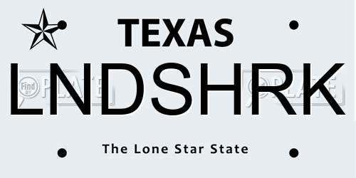 LNDSHRK Texas License Plate