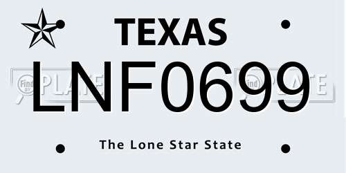 LNF0699 Texas License Plate