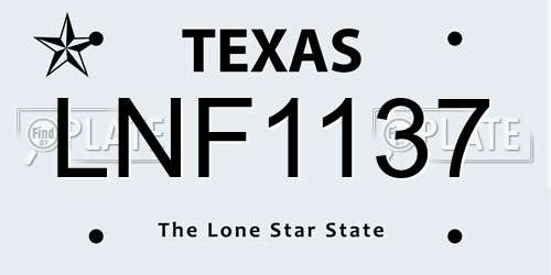 LNF1137 Texas License Plate