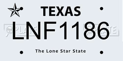 LNF1186 Texas License Plate