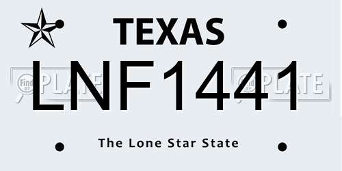 LNF1441 Texas License Plate