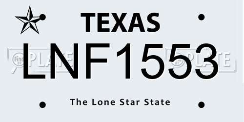 LNF1553 Texas License Plate
