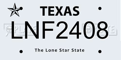 LNF2408 Texas License Plate