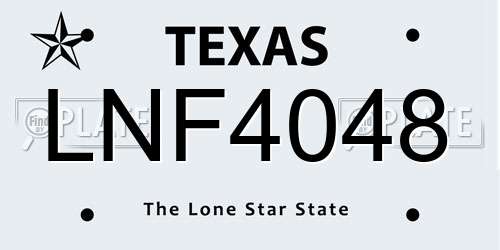 LNF4048 Texas License Plate