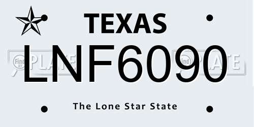 LNF6090 Texas License Plate