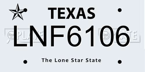 LNF6106 Texas License Plate