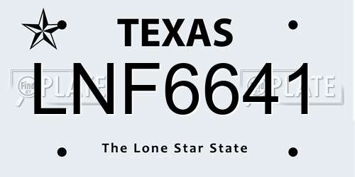 LNF6641 Texas License Plate