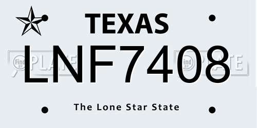 LNF7408 Texas License Plate