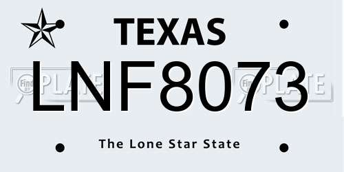 LNF8073 Texas License Plate