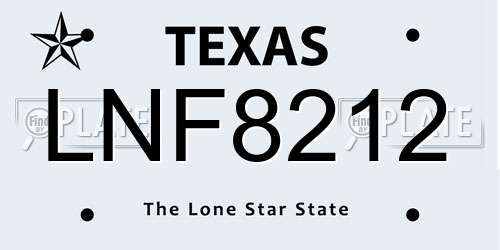 LNF8212 Texas License Plate