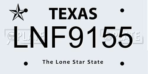 LNF9155 Texas License Plate