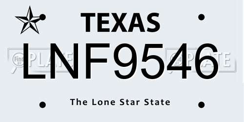 LNF9546 Texas License Plate