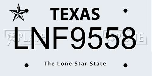 LNF9558 Texas License Plate