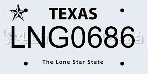 LNG0686 Texas License Plate