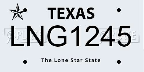 LNG1245 Texas License Plate