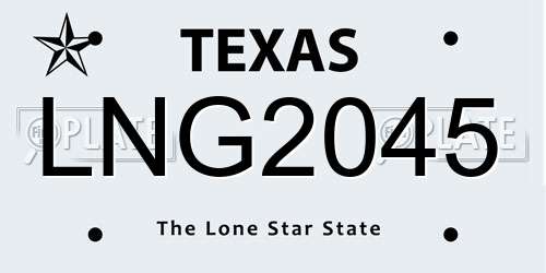 LNG2045 Texas License Plate