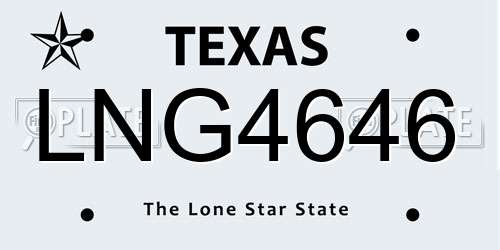 LNG4646 Texas License Plate