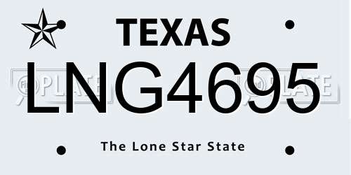 LNG4695 Texas License Plate