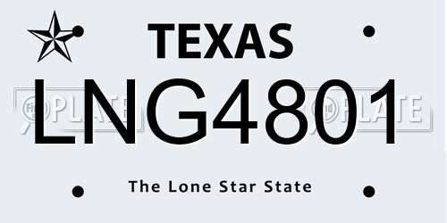 LNG4801 Texas License Plate