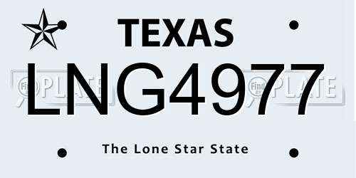 LNG4977 Texas License Plate