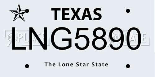 LNG5890 Texas License Plate