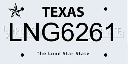 LNG6261 Texas License Plate