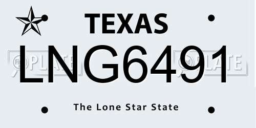 LNG6491 Texas License Plate