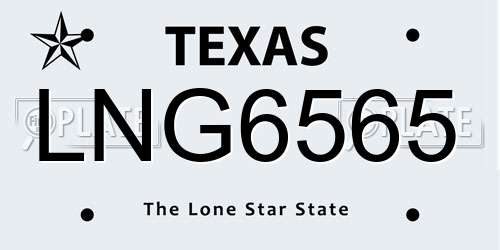 LNG6565 Texas License Plate