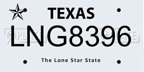 LNG8396 Texas License Plate